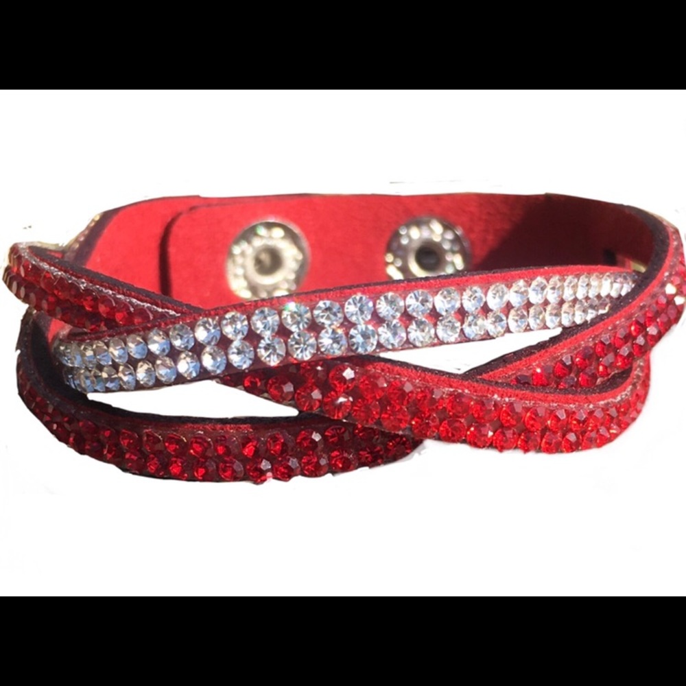 Red Rhinestone Wrap Bracelet - Picture 7 of 7